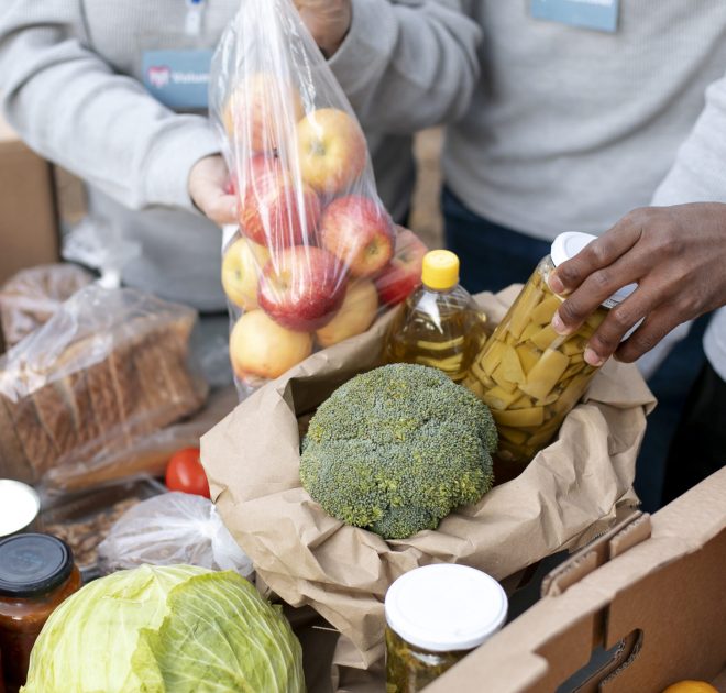 close-up-volunteers-collecting-food-donations